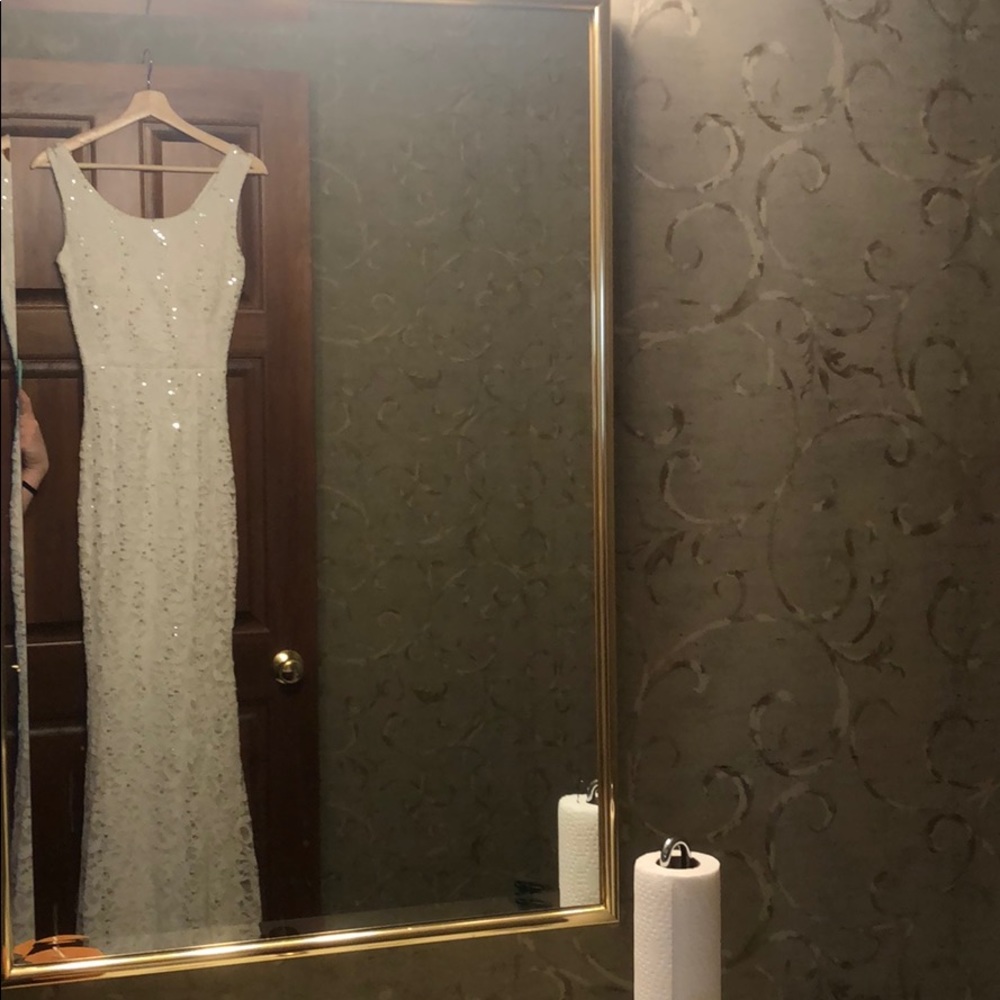 white sequined dress